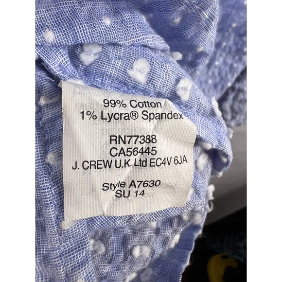 J.Crew Kaftan Blouse, Light Blue, Cotton Dobby, Peasant Boho Tunic Top S - Picture 8 of 9